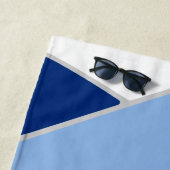 青い白または任意の色のバレーボパーソナライズされたール ビーチタオル (インサイチュ)