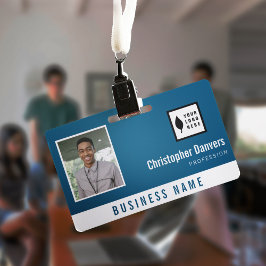 青い白を削除するロゴオフィスの従業員を追加 バッジ