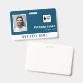 青い白を削除するロゴオフィスの従業員を追加 バッジ (正面&裏面)