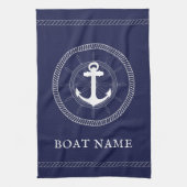 青い白カスタムいいかりのキッチンタオル キッチンタオル (縦)