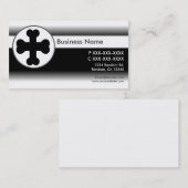青い白カスタムい犬の骨クロスビジネスカード 名刺 (正面/裏面)