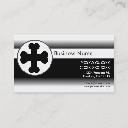 青い白カスタムい犬の骨クロスビジネスカード 名刺 (正面)