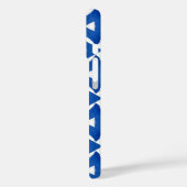 青い白ギリシャ地中海のタイル三角形シック Case-Mate iPhoneケース (裏面 / 左)