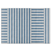 青い白ストライプ模様 カッティングボード (正面)