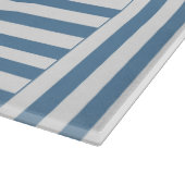 青い白ストライプ模様 カッティングボード (角)