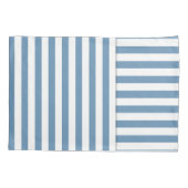 青い白ストライプ模様 枕カバー (裏面)