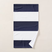 青い白ストライプ色 バスタオルセット (ハンドタオル)