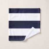 青い白ストライプ色 バスタオルセット (ウォッシュタオル)