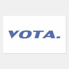 青い白スペインの色の政モダン治票 長方形シール