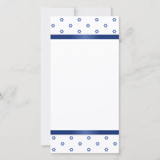 青い白ダビデの星 サンキューカード (正面)