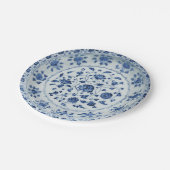 青い白フェイク磁器のフローラ磁器の流れ ペーパープレート (アングル)