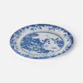 青い白フェイク磁器の流れ中華柳 ペーパープレート (アングル)