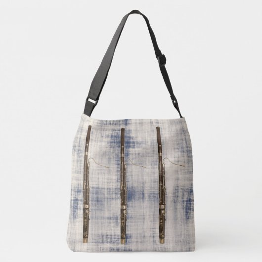 青い白一見のバスーンのトリオはデニムの衰退しました クロスボディバッグ (裏面)