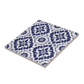 青い白伝統的対称シンプル抽象芸術 タイル (側面)