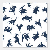 青い白恐竜男の赤ちゃん子供部屋取り外し可能 壁紙 (正面)