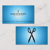 青い白熱はさみ 名刺 (正面/裏面)