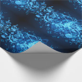 青い白熱音楽はパターンに注意します ラッピングペーパー (角)