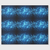 青い白熱音楽はパターンに注意します ラッピングペーパー (フラット)