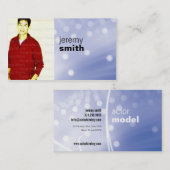 青い白熱Headshotの名刺 名刺 (正面/裏面)