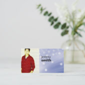 青い白熱Headshotの名刺 名刺 (スタンド正面)