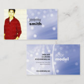 青い白熱Headshotの名刺 名刺 (正面/裏面)