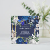 青い白王室のいグリッターの弓ダエレガントイヤ  招待状 (スタンド正面)