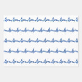 青い白航海の波3ギフト包装紙 ラッピングペーパーシート (正面)