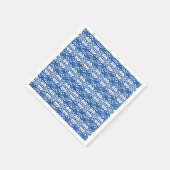 青い白色パターンのパーティー紙 スタンダードカクテルナプキン (角)