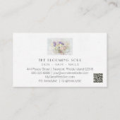 *~*青い白色フローラバラQRロゴAR26ヴィンテージ 名刺 (裏面)