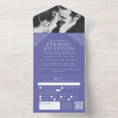 青い白葉色夕べ披露宴RSVP QR オールインワン招待状 (内側)