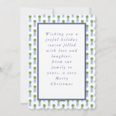 青い白魅力的いクリスマスの写真 シーズンカード (裏面)