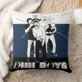 青い白黒の男の子が笑い声をあげる クッション (ブランケット)