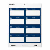 青い白黒カスタムロゴの勤務先の住所 ラベル (フルシート)