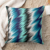 青い白黒抽象芸術 クッション (ブランケット)