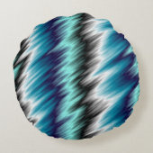 青い白黒抽象芸術 ラウンドクッション (裏面)