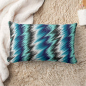 青い白黒抽象芸術 ランバークッション (ブランケット)