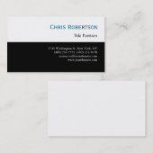 青い白黒魅力的スクリプト名刺 名刺 (正面/裏面)