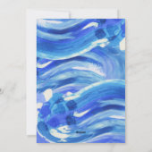 青い白Painterly Waveクリスマスファミリー写真 シーズンカード (裏面)