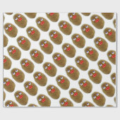 青い目おもしろいがくりぬかれたポテトカワイイキャラクター ラッピングペーパー (フラット)