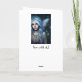 青い目かわいらしの妖精の神秘的な芸術 カード (裏面)