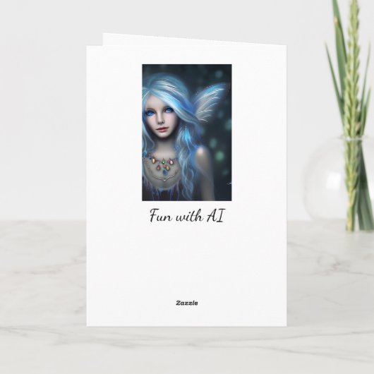 青い目かわいらしの妖精の神秘的な芸術 カード (裏面)