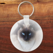 青い目がシャム猫 キーホルダー (正面)