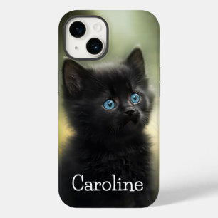 青い目で可愛らしい黒い子猫、カスタマイズ可能 Case-Mate iPhone 14ケース