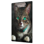 青い目とマッチングカラーのグレーと白の猫 クリップボード (左)