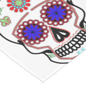 青い目と緑の(紋章の)フラ・ダ・リを持つ砂糖スカル ショートテーブルランナー (コーナー)