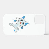 青い目と耳の可愛いジャンプ光シアンの子猫 Case-Mate iPhoneケース (裏面 (横))