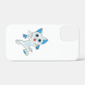 青い目と耳の可愛いジャンプ光シアンの子猫 Case-Mate iPhoneケース (裏面 (横))