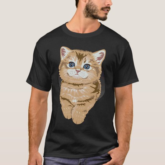 青い目のかわいい猫 Tシャツ (正面)