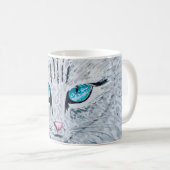 青い目のふわふわ猫 コーヒーマグカップ (正面右)