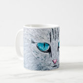 青い目のふわふわ猫 コーヒーマグカップ (正面左)